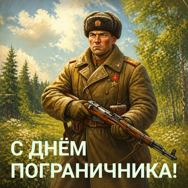 Открытка с Днем пограничника для настоящих мужчин и защитников рубежей
