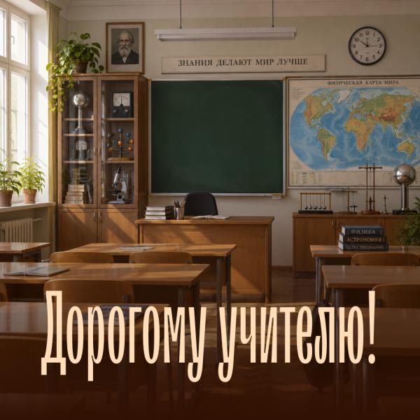 Солидная открытка с поздравлениями для учителя-мужчины: пусть каждый день приносит отличные результаты!