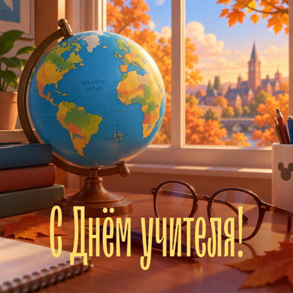 Поздравительная открытка любимому учителю: пусть каждый урок дарит улыбки и вдохновение!